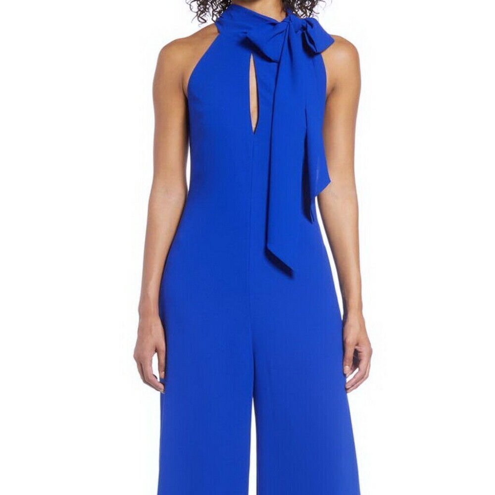 Mark & James By Badgley Mischka Side Tie Neck Jumpsuit with Keyhole